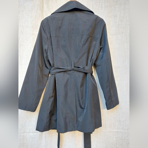 London Fog Black Trench Coat - Picture 2 of 7